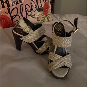 Vince Camuto Cream and Black Heels